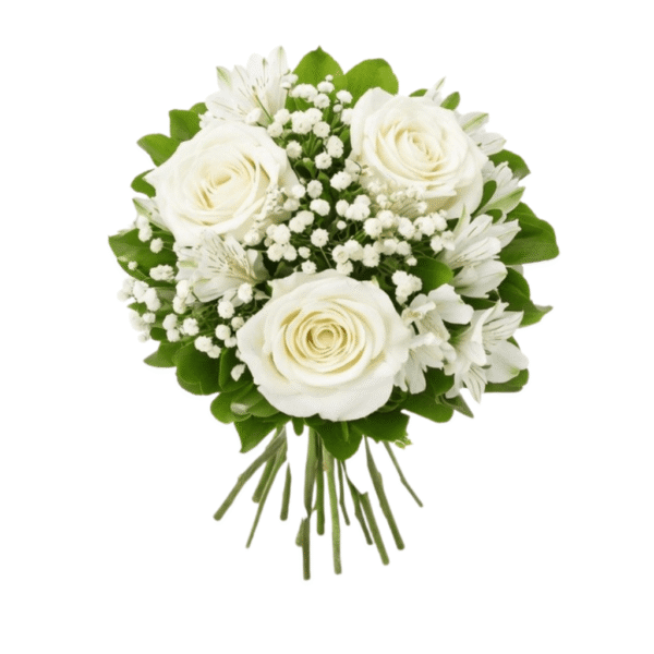 buque de rosas importadas na cor branca para presentear de forma romantica ou em aniversários