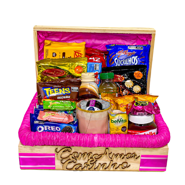 cesta de café da manhã para presentear