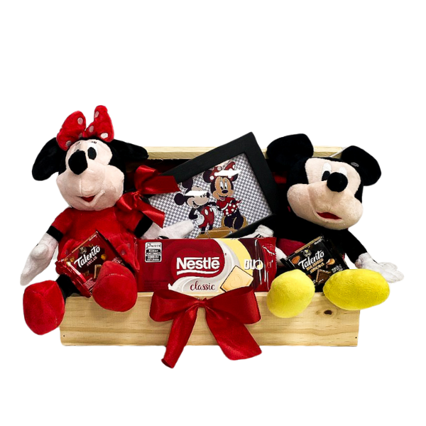 Cesta de Chocolates com mickey e minnie