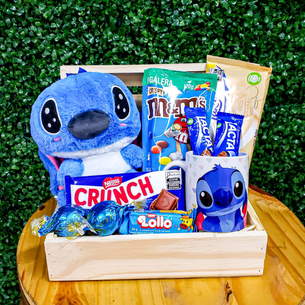 Cesta de Chocolates com Stitch