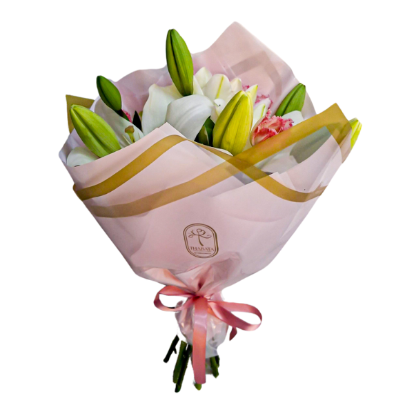 buque de lirios e tulipas