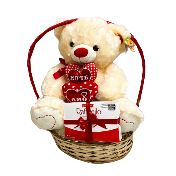 cesta-de-chocolate-com-pelúcia cesta de chocolate com pelúcia