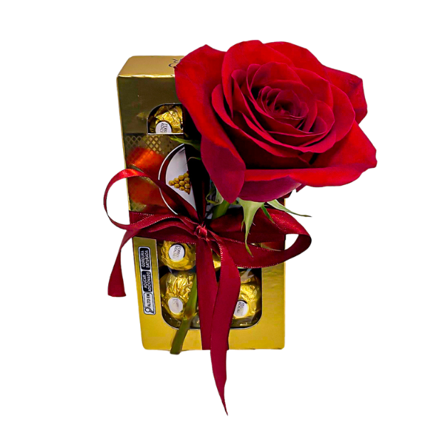 flores com chocolate