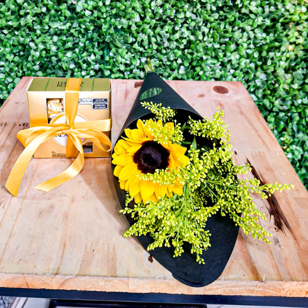 girassol com chocolate