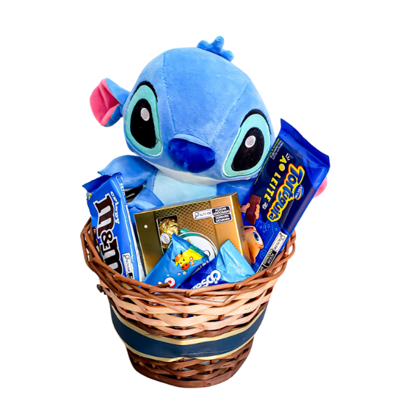 cesta de chocolate stitch