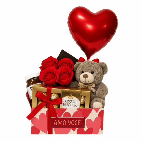 cesta de chocolate para presentear a namorada