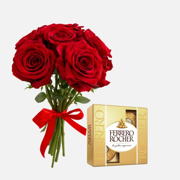 buque de rosas com chocolate thabata