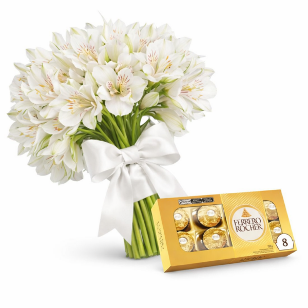 Flores com chocolate