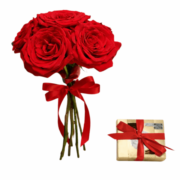 buque de rosas com chocolate para presentear