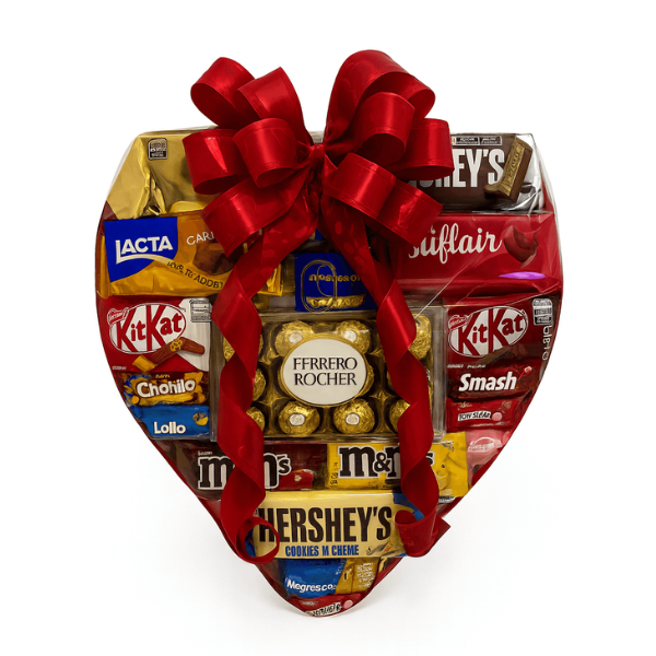 coração de chocolae gigante para presentear em aniversário