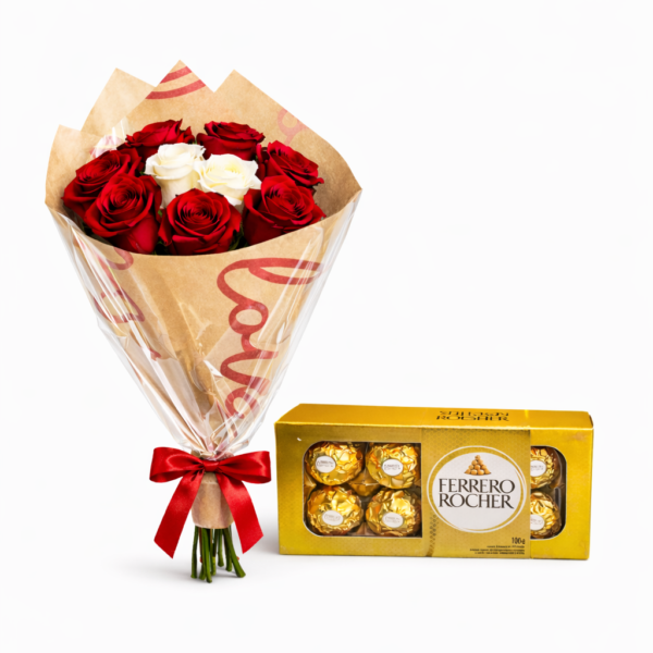 buque de rosas com chocolate thabata