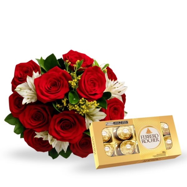 buque de rosas com chocolate thabata